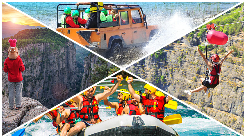 Rafting with Adler Canyon Zipline süper combo 5 in1  Excursion Alanya